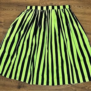 Magnolia Park 1950’s Style High Waist Green/Black Stripe Swing Skirt